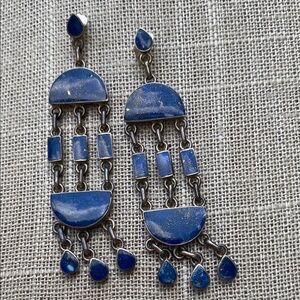 Blue Dangle 925 Earrings